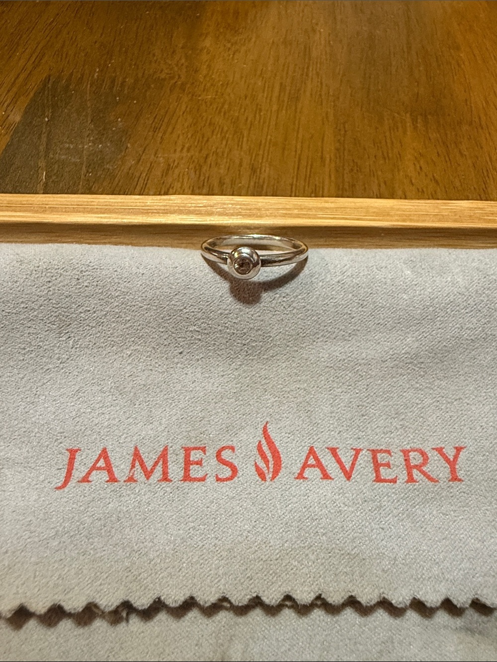 James Avery Sterling Silver remembrance white sapphire Ring April